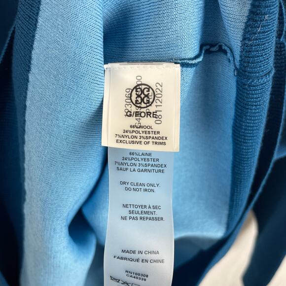 G/Fore Men's V-Neck Merino Wool Quarter Zip Sweater Petrol G4MS23S200 Size M - Picture 6 of 10